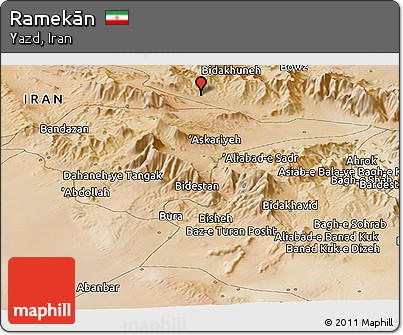 Satellite Panoramic Map of Ramekān