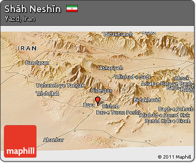 Satellite Panoramic Map of Shāh Neshīn