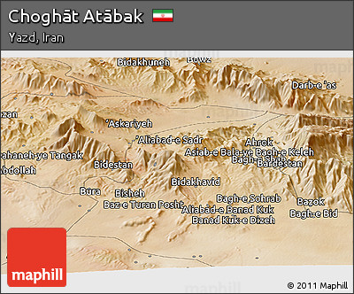 Satellite Panoramic Map of Choghāt Atābak