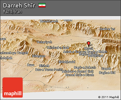 Satellite Panoramic Map of Darreh Shīr
