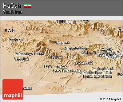 Satellite Panoramic Map of Haūsh