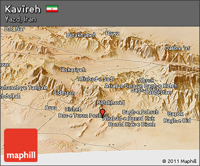 Satellite Panoramic Map of Kavīreh