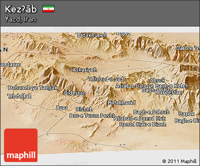 Satellite Panoramic Map of Kez̄āb