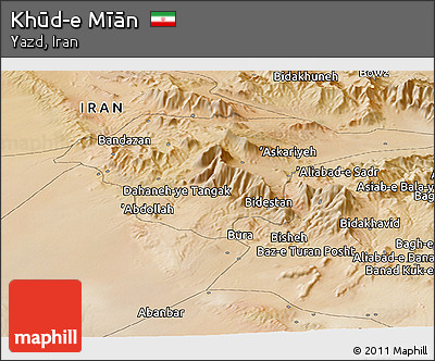 Satellite Panoramic Map of Khūd-e Mīān