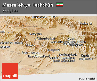 Satellite Panoramic Map of Mazra`eh-ye Hashtkūh