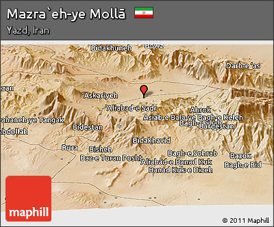 Satellite Panoramic Map of Mazra`eh-ye Mollā