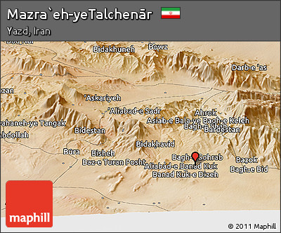 Satellite Panoramic Map of Mazra`eh-yeTalchenār