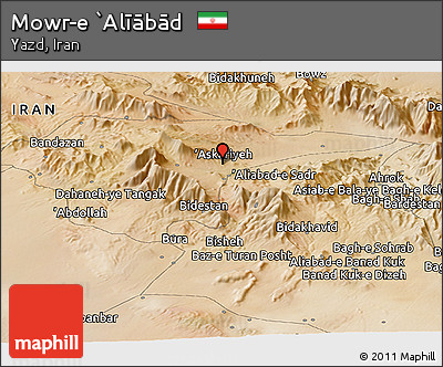 Satellite Panoramic Map of Mowr-e `Alīābād