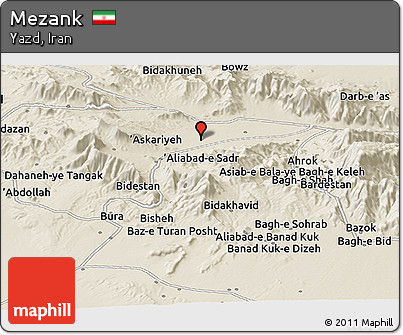 Shaded Relief Panoramic Map of Mezank