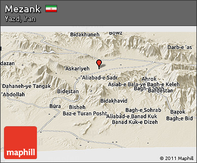 Shaded Relief Panoramic Map of Mezank