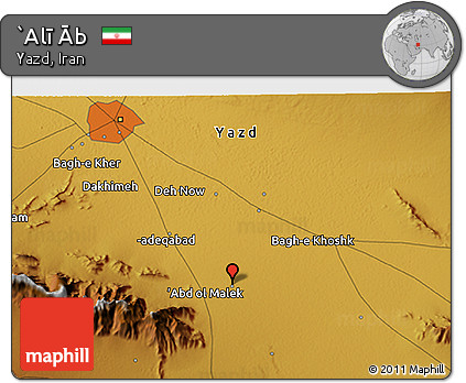 Physical 3D Map of `Alī Āb