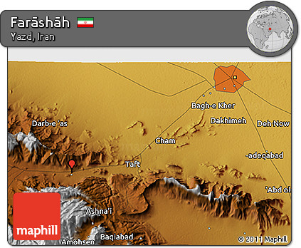 Physical 3D Map of Farāshāh