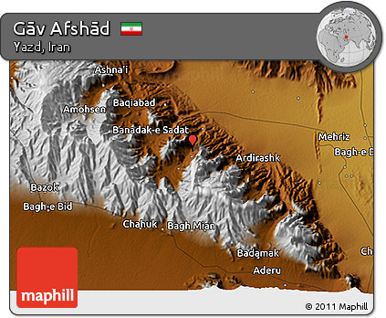 Physical 3D Map of Gāv Afshād