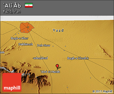 Physical 3D Map of `Alī Āb