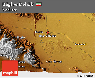 Physical 3D Map of Bāgh-e Dehūk