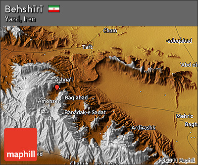 Physical 3D Map of Behshīrī