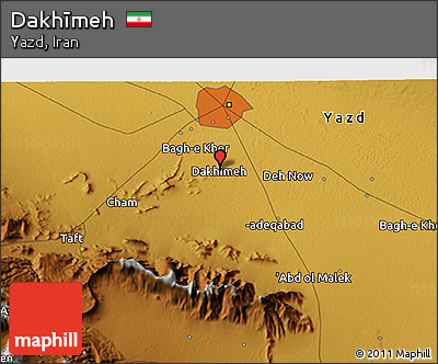 Physical 3D Map of Dakhīmeh