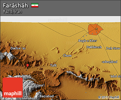 Physical 3D Map of Farāshāh