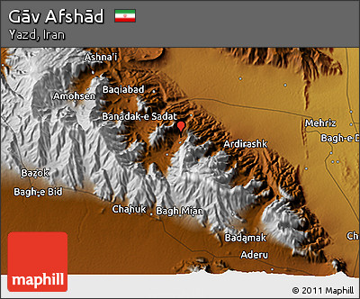 Physical 3D Map of Gāv Afshād