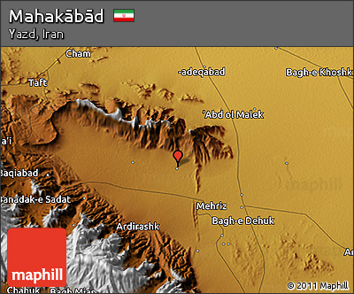 Physical 3D Map of Mahakābād