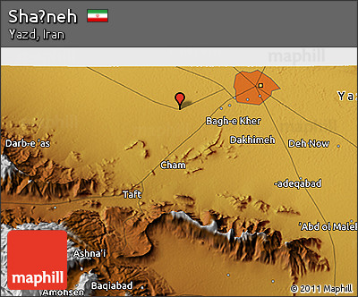 Physical 3D Map of Shaḩneh