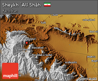 Physical 3D Map of Sheykh `Alī Shāh