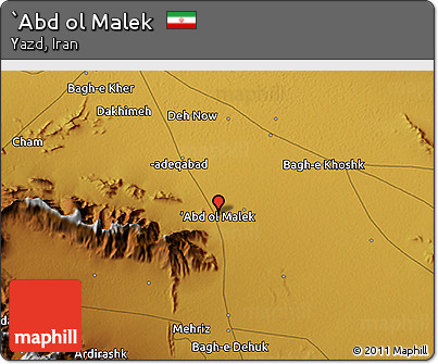 Physical 3D Map of `Abd Ol Malek