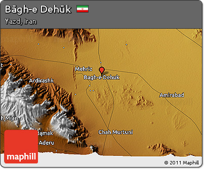 Physical 3D Map of Bāgh-e Dehūk