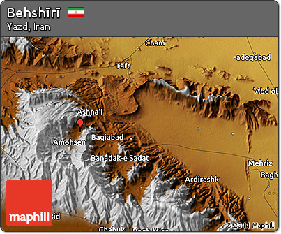 Physical 3D Map of Behshīrī