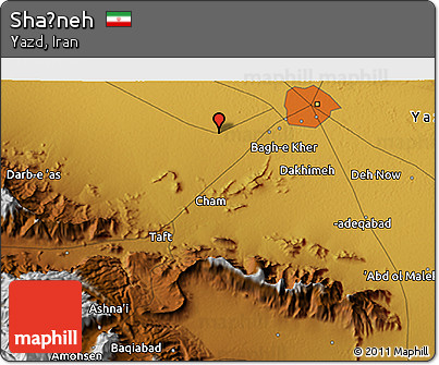 Physical 3D Map of Shaḩneh