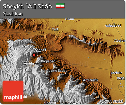 Physical 3D Map of Sheykh `Alī Shāh