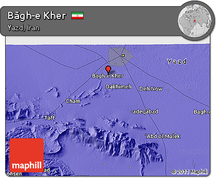 Political 3D Map of Bāgh-e Kher