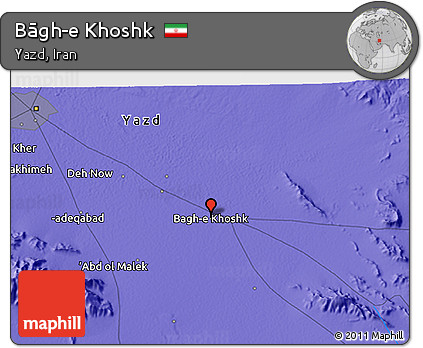 Political 3D Map of Bāgh-e Khoshk