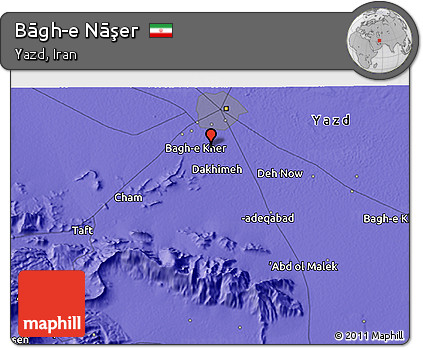 Political 3D Map of Bāgh-e Nāşer