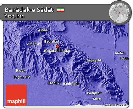 Political 3D Map of Banādak-e Sādāt