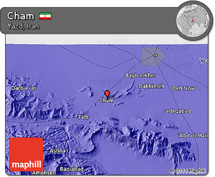 Political 3D Map of Cham