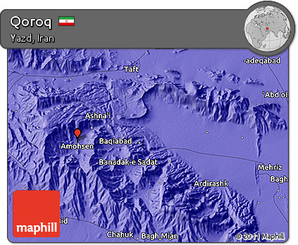 Political 3D Map of Qoroq