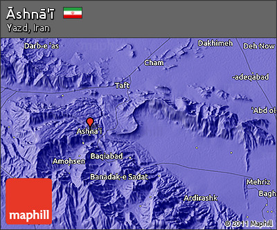 Political 3D Map of Āshnā'ī