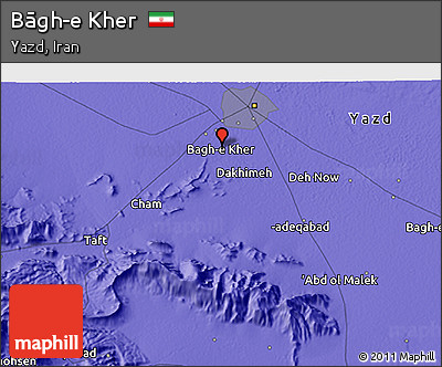 Political 3D Map of Bāgh-e Kher