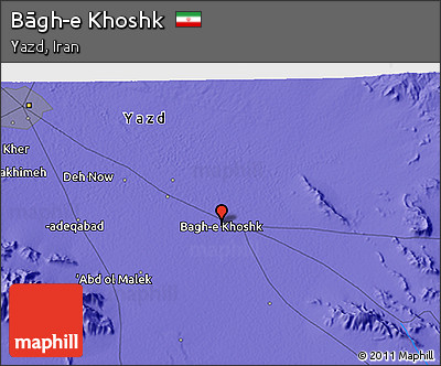 Political 3D Map of Bāgh-e Khoshk