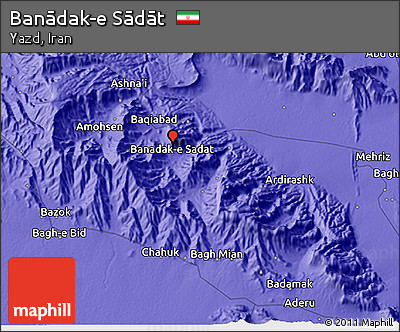 Political 3D Map of Banādak-e Sādāt
