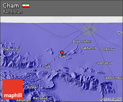 Political 3D Map of Cham