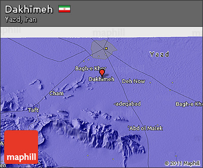 Political 3D Map of Dakhīmeh