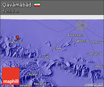 Political 3D Map of Qavāmābād