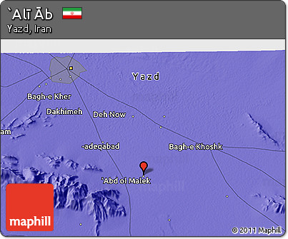 Political 3D Map of `Alī Āb