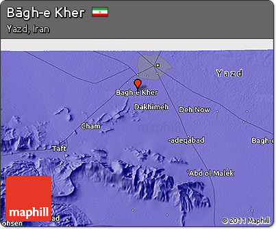 Political 3D Map of Bāgh-e Kher