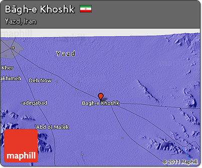 Political 3D Map of Bāgh-e Khoshk