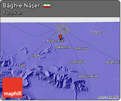 Political 3D Map of Bāgh-e Nāşer