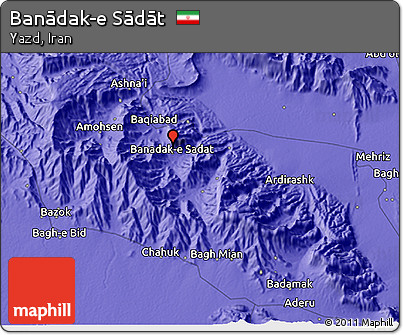 Political 3D Map of Banādak-e Sādāt