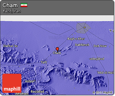 Political 3D Map of Cham